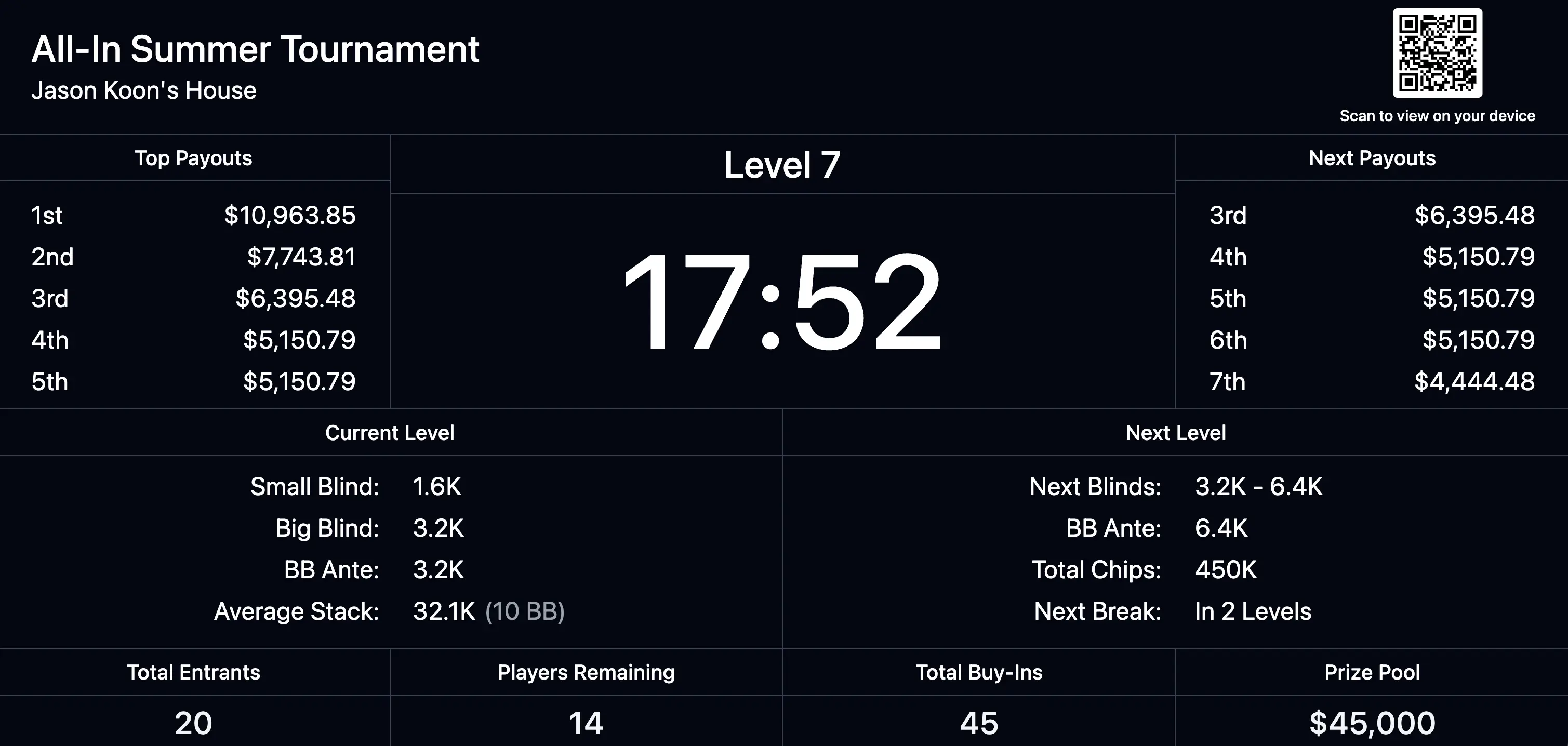 Tournament Desktop Interface